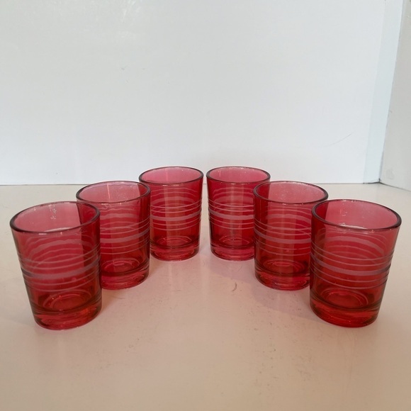 Vintage Federal Glass Cranberry Red Juice Glasses - Picture 13 of 13